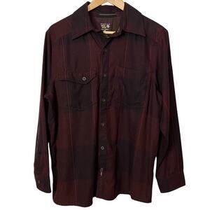 Mountain Hardwear Hard Wear Mens Red Flannel Button Down Long Sleeve Shirt sz M